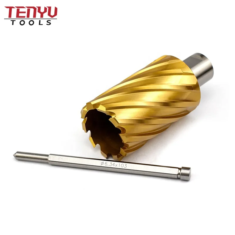 Titanium Coated Hss Annular Broach Cutter Core Slugger Drill Bits with Weldon Shank for Metal Cutting