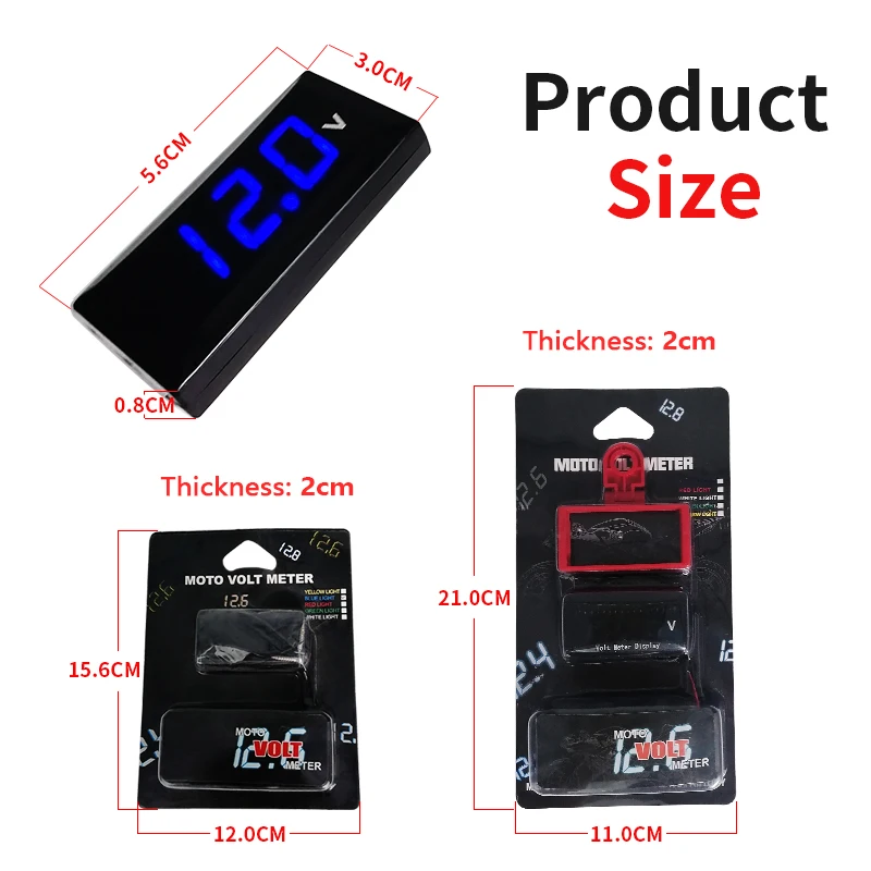 12V для автомобилей мотоциклов вольт измеритель напряжения монитор Панель тестер защита от обратной связи светодиодный дисплей Цифровой вольтметр
