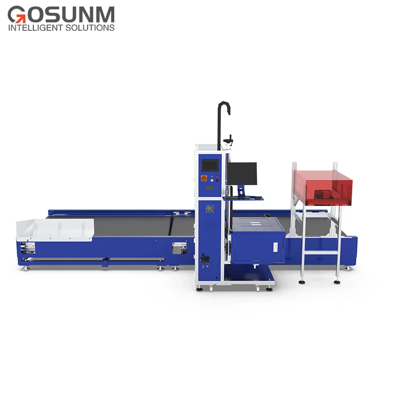 Industrial box corner printing, print and apply labeling machine real time automated print and apply labelers