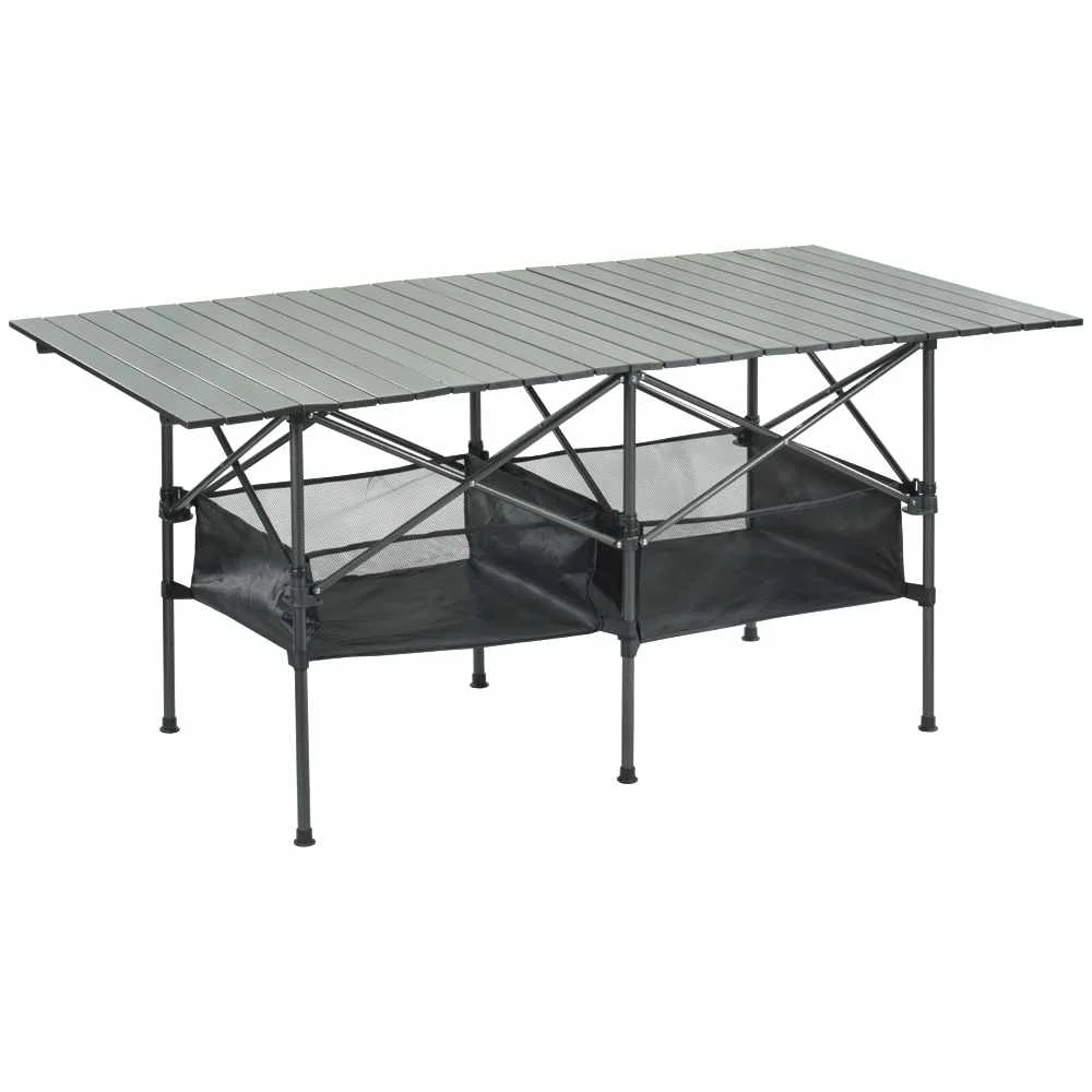 
Aluminum alloy portable barbecue table outdoor picnic table self-driving camping desk 
