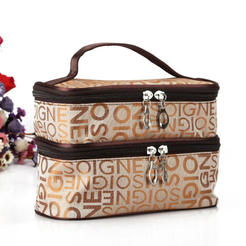 Fashion design ladies makeup bag travel hanging toiletry tmaterial cosmetic bag