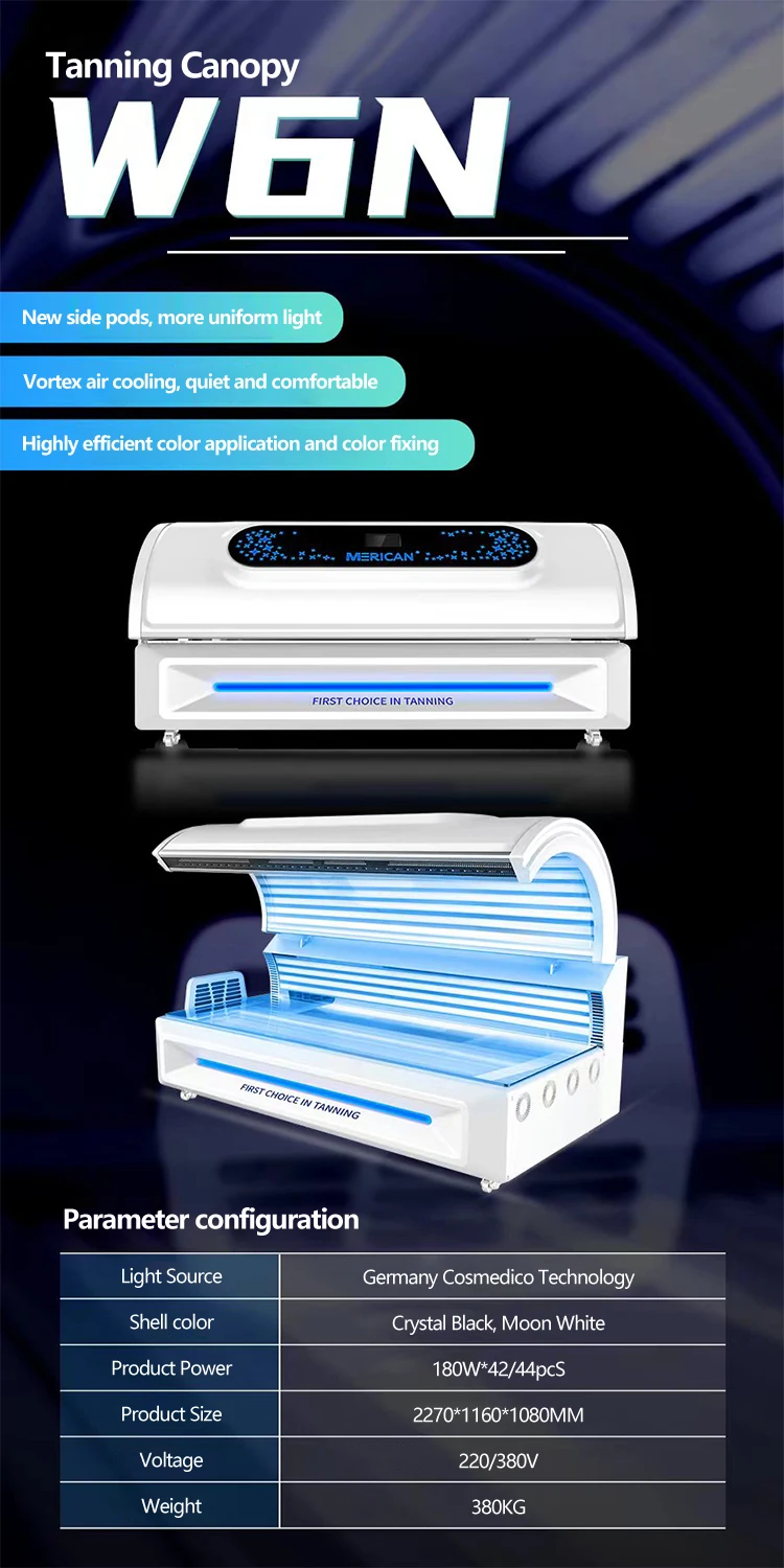 2024 Hot Selling Inflatable High Pressure Collagen Sun Lotions Lamp Best Effect Tanning Bed Solarium For Sales Beauty Salon Use