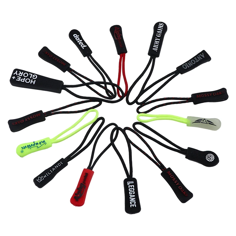 Оптовая продажа, резиновые застежки на молнии, сменные премиальные ярлыки на молнии, удлинитель шнура, фиксатор для багажа, рюкзаков, курток,