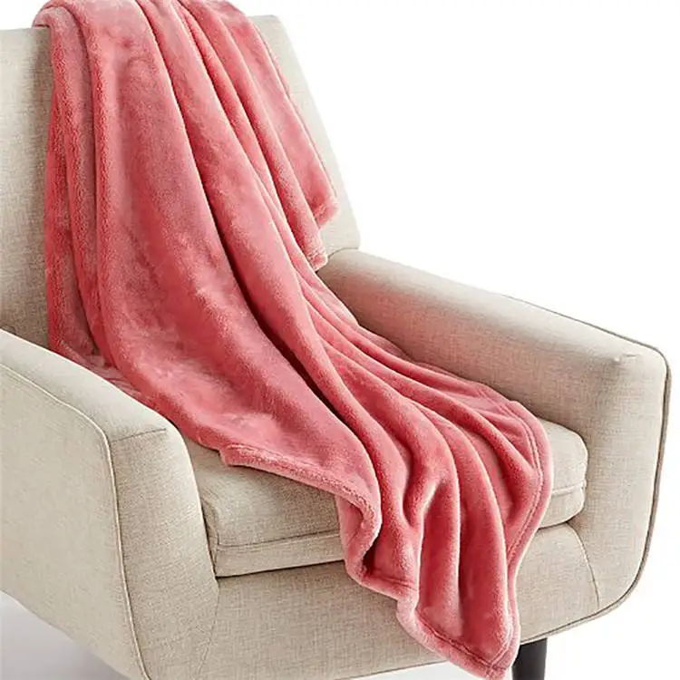 Adults Plain Knitted Raschel Blanket Geometric Warm and Soft Fleece Flannel Blankets & Throws for Winter