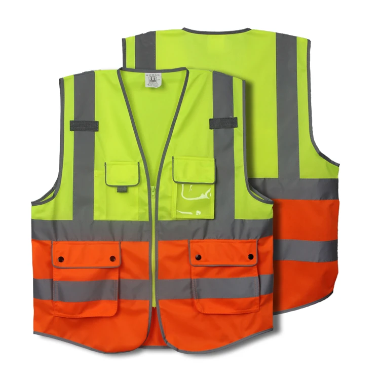 Class 2 Safety Vest Jacket Customizable Logo High Visibility Yellow Reflective Jacket Construction Vest Safety Vest
