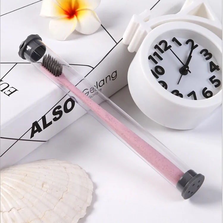 New Wheat Tube Package Starch Bamboo Charcoal Eco Friendly Fine Soft Bristles Small Head Toothbrush for home adult travel