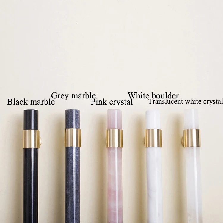 AIMINO  RTS  Pink Grey Green White Marble Handle Kitchen Handles Marble Knobs