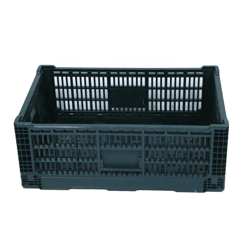 China made CE certificate approved vented cross stacking Foldable plastic transporting crate for fruit and vegetable / milk