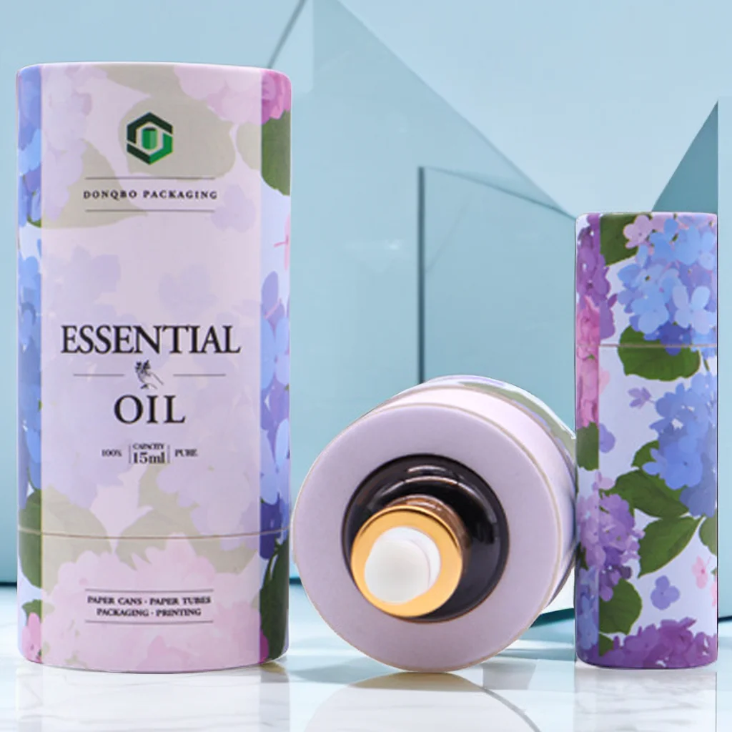 Top Grade Recycled Cardboard Paper Tube Cbd Oil Packaging Round With Custom Color Size For 10 Ml Oils  Dropper Bottle