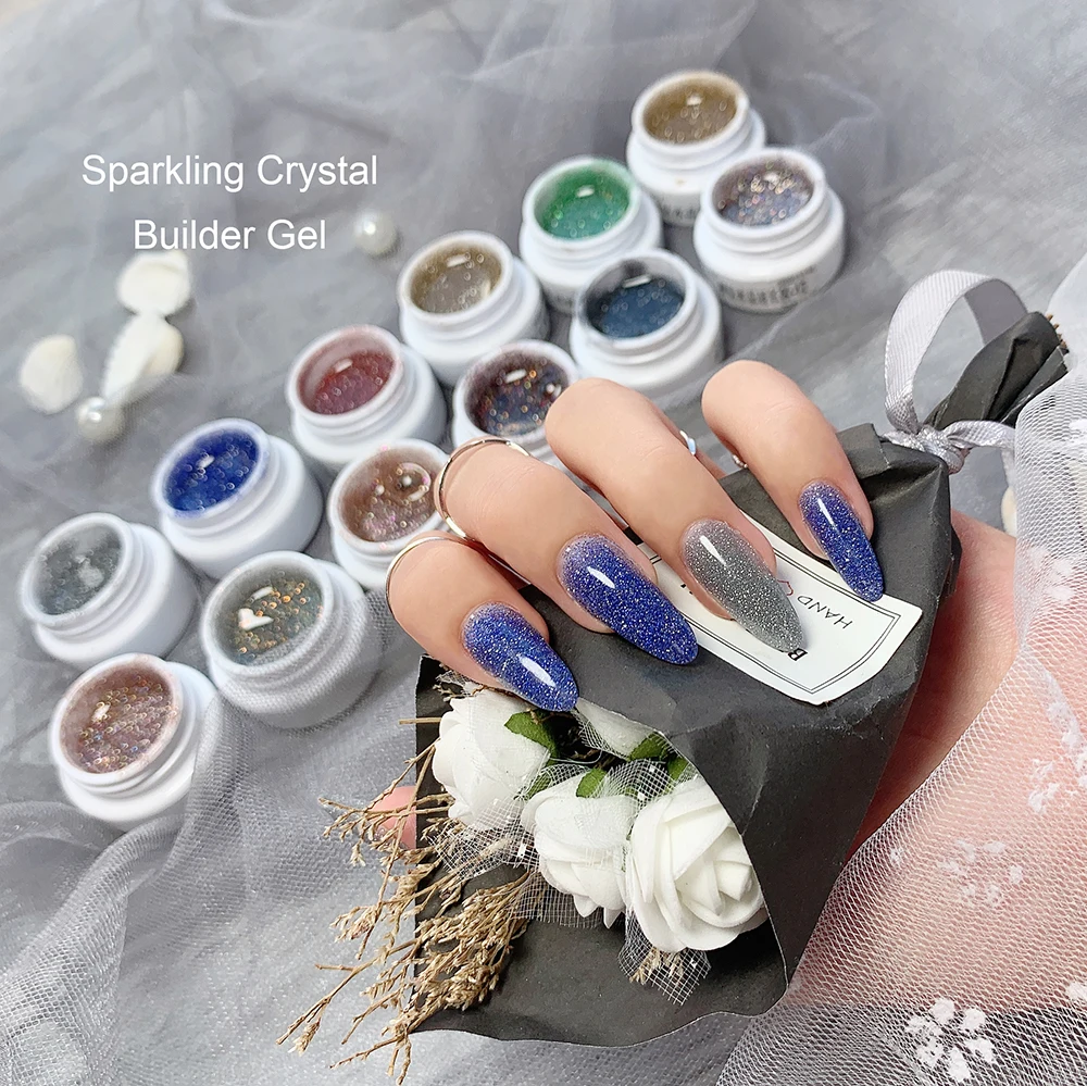 High quality private label uv poly gel acrylic hard gel nail glitter free sample Acryl gel extension