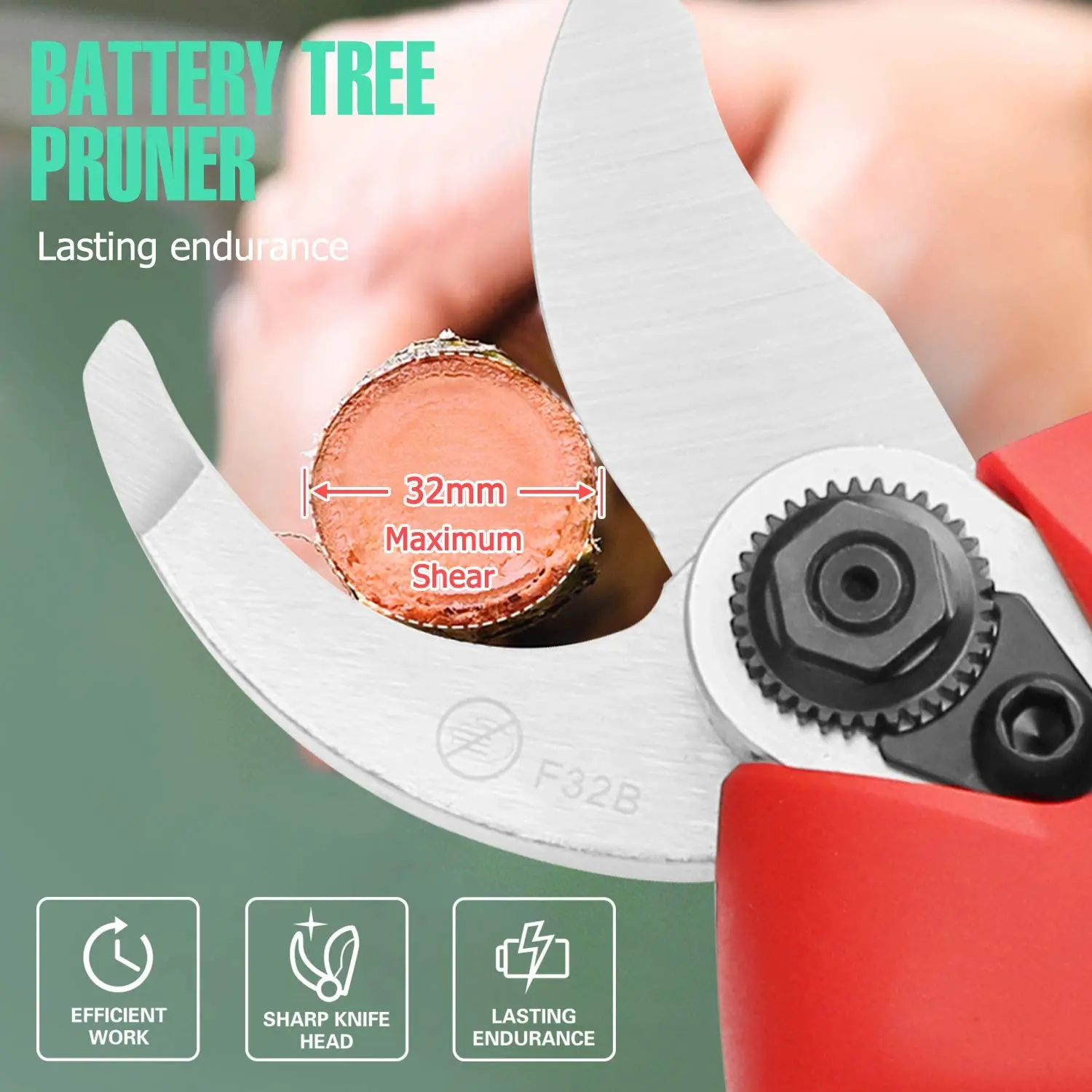 21V 2.0Ah Rechargeable Battery Tree Branch Pruner Cordless Power Scissors Pruning Shears