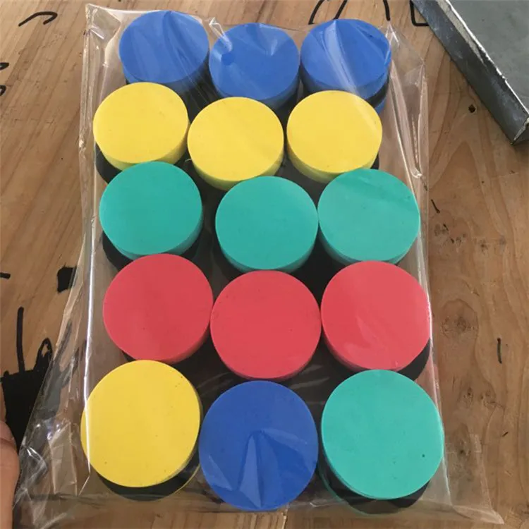 Office school supplies Stock dry erase EVA magnetic felt round shaped whiteboard eraser