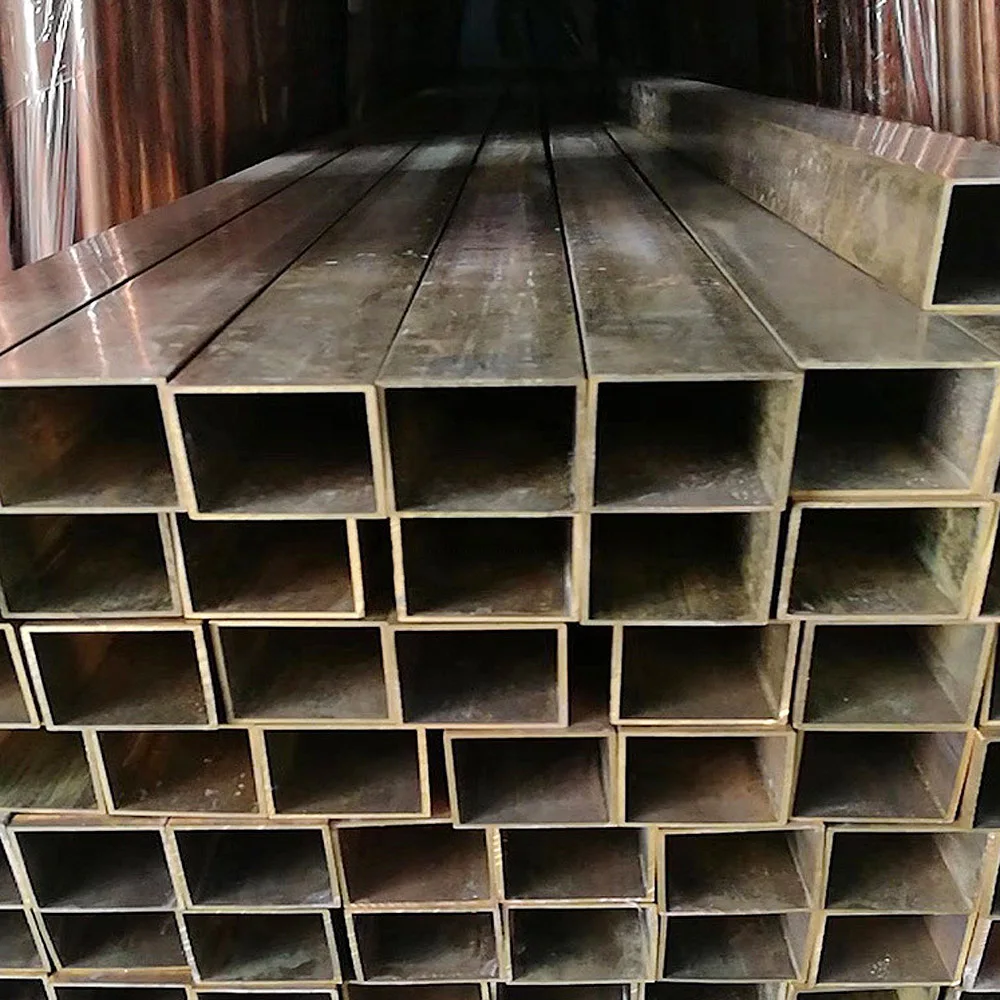 China Factory C11000 C12200 copper brass square tube rectangular pipe T2 pure copper pipes price