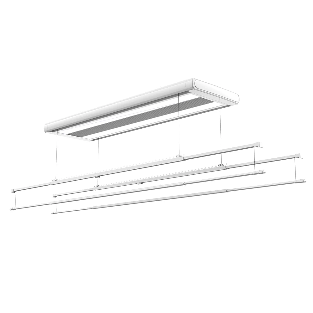 lighting balcony heated air motorised lifting electric lifting hanger electric heated drying rack LED lighting ceiling balcony