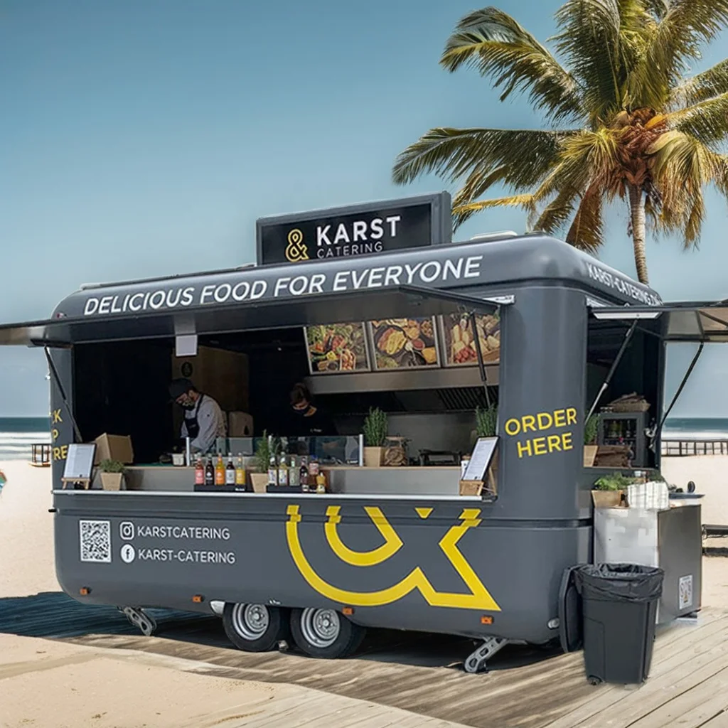 Hot fast bbq burger pizza shop snack kebab custom kitchen food cart coffee mobile food truck van truck