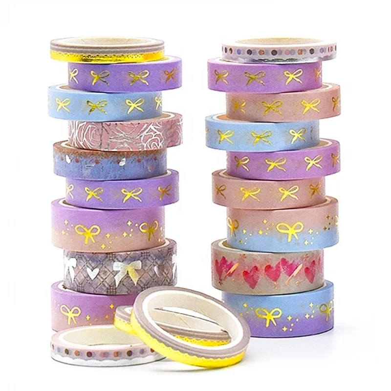 
Wholesale Japanese Paper Shiny Gold Foil Printed Washi Tapes Custom 