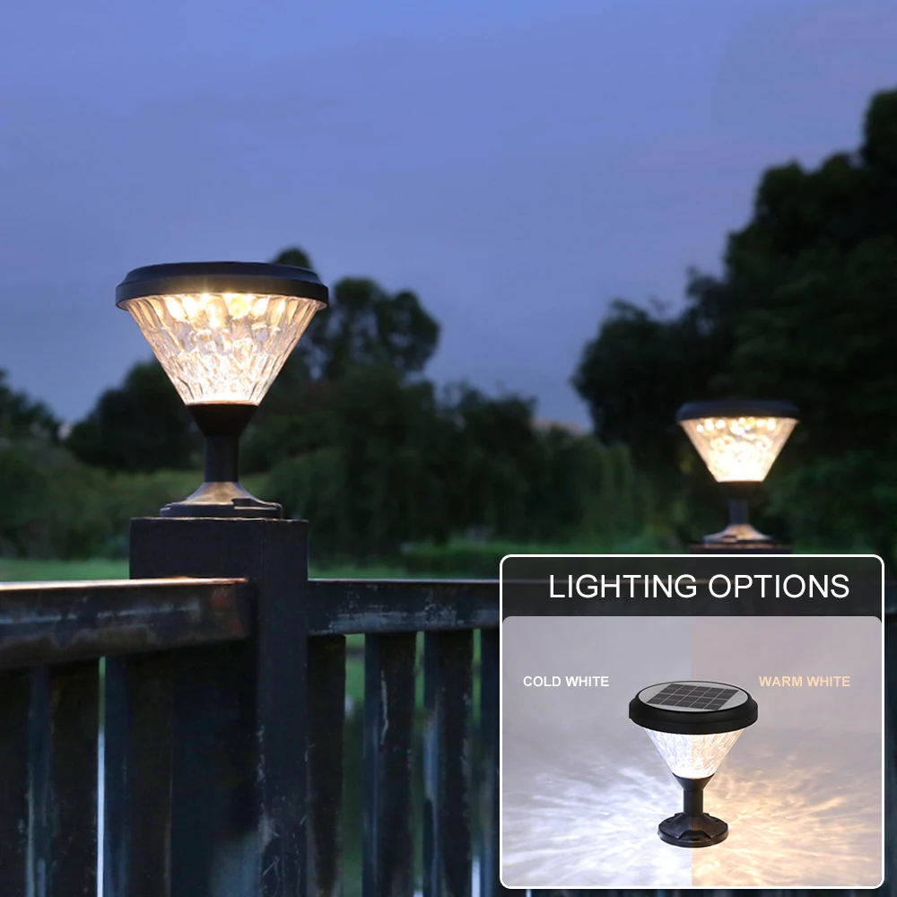 LAP Ip65 Waterproof Aluminum Outdoor Solar Power Garden Light Solar Pillar Lights