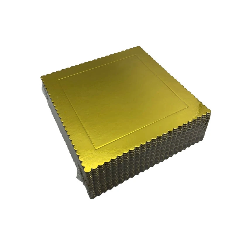 6/8/12inch Square Boards Cake Lace Mat Decoration Bottom Paper Wedding Birthday Party Cake Trays Gold Card Board
