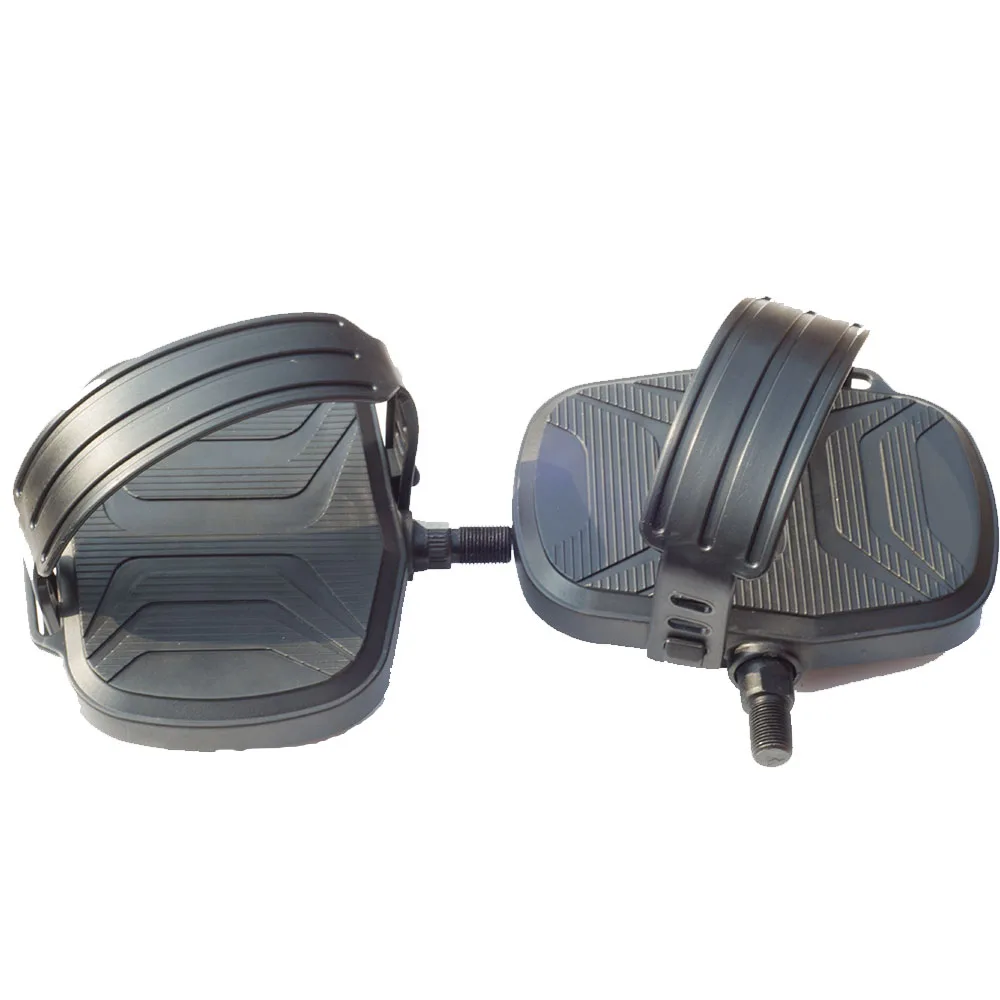 Toyar Spinning Bicycle Pedals with Wide Durable Strap Exercise Pedal Big Platform Prevent Rollover Keep Balance Sports Pedal