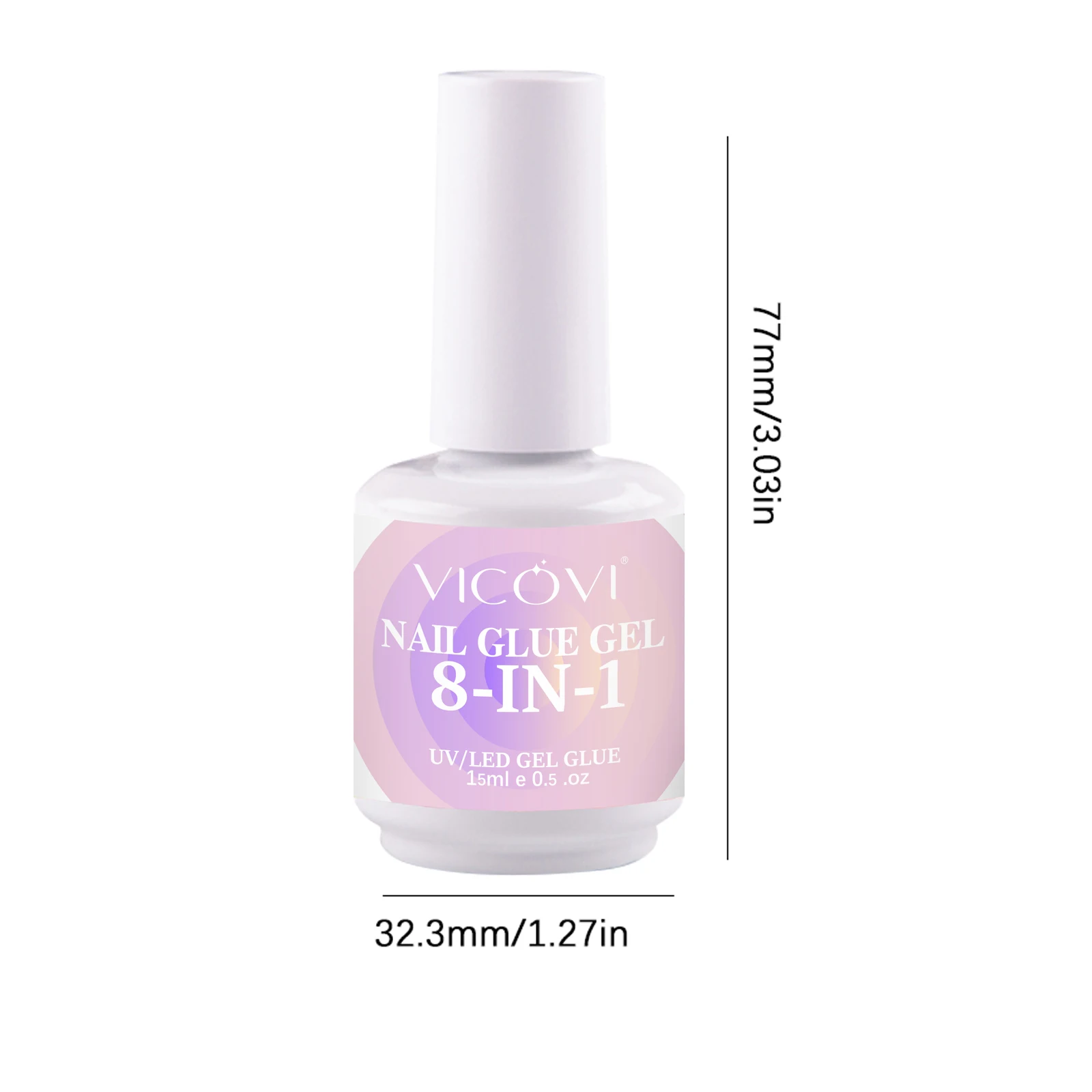 Nail Polish Glue Material Popular 8 In 1 Brush on Free Gel Nail Glue in Bulk For Rhinestone Nail Hard Builder Base Gel Mixing