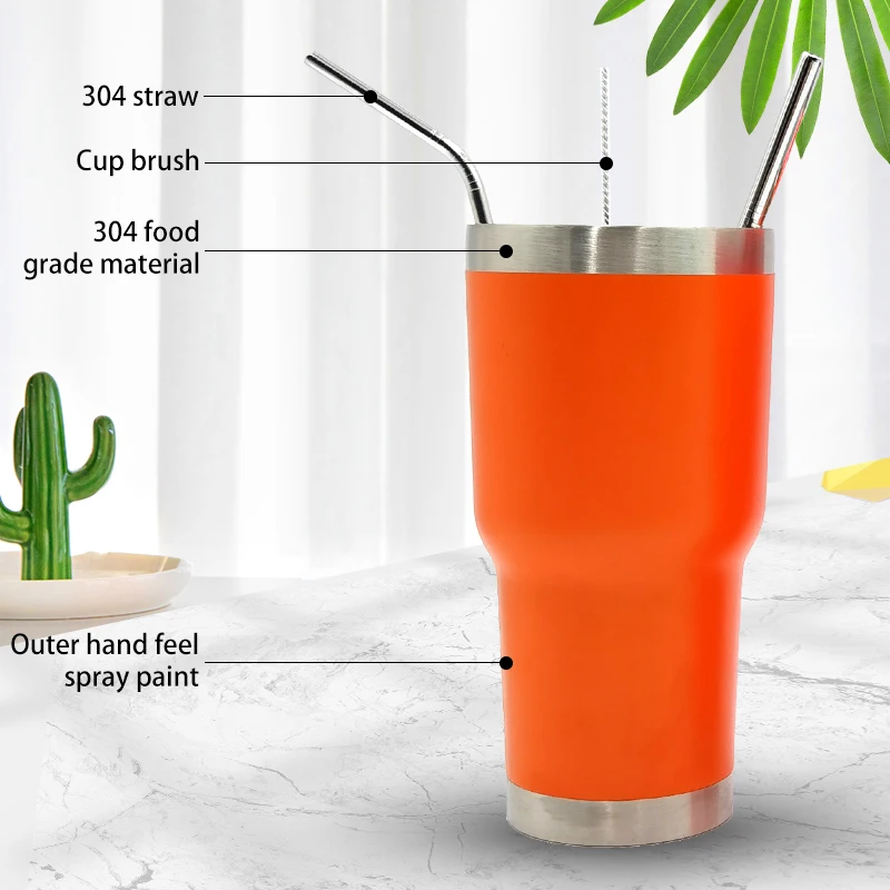 Made In China Silver 30oz Vacuum Thermal Double Wall Stainless Steel 304 Beer Wine Cup Tumbler Cups