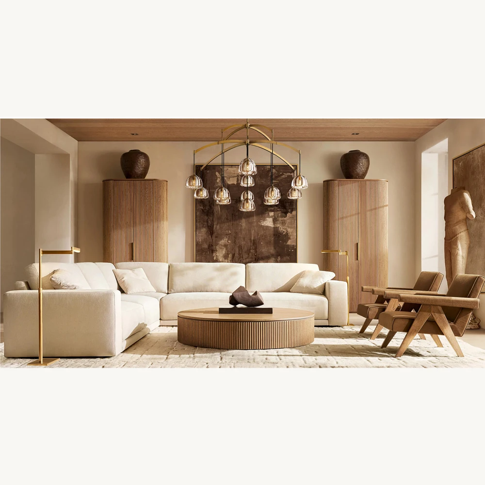 Modern Handcrafted Oak Wooden Sofa Furniture Indoor High End Lounge Living Room Chairs Simple Dining Room Armchair