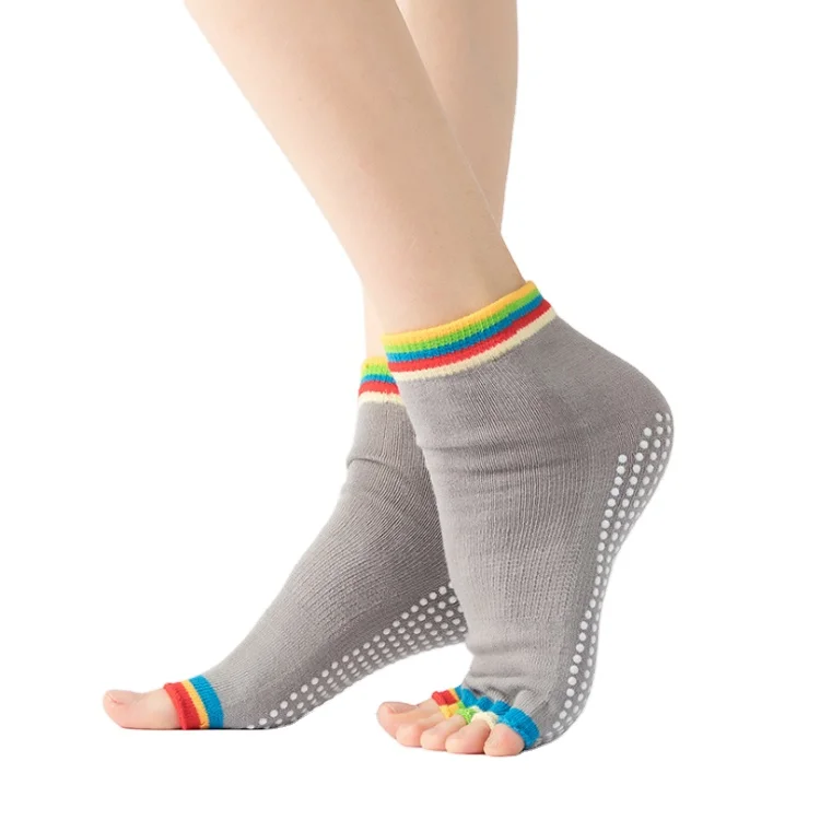 Manufacturer preferential supply anti slip custom open toe glue yoga socks