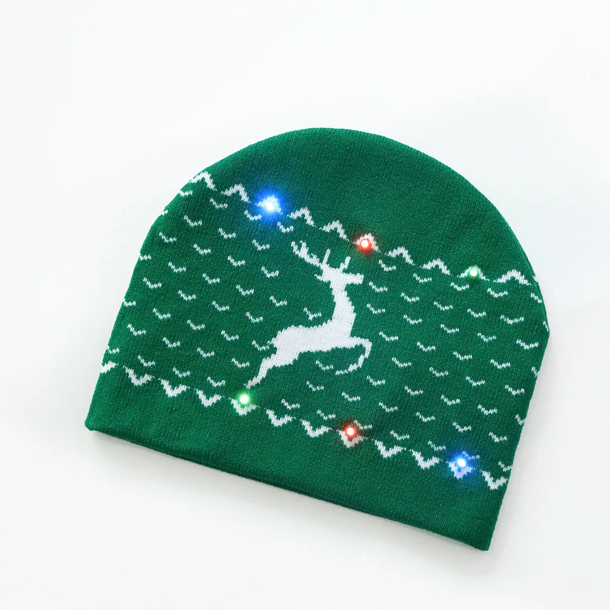 Wholesale Winter Hats 100% Acrylic Custom Christmas Hat Glow Colorful LED Knitted Hat Beanies For Unisex