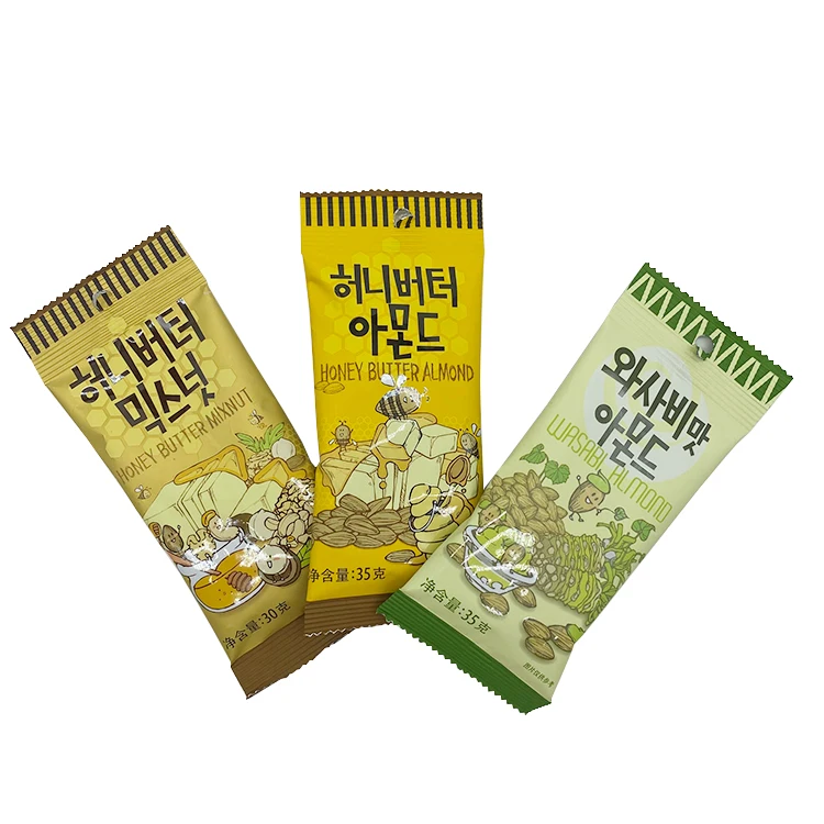 Printing laminated plastic snack nuts dried fruits potato chips sachet packaging roll film