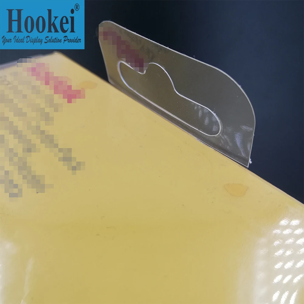 custom display euro hole adhesive plastic hang tabs