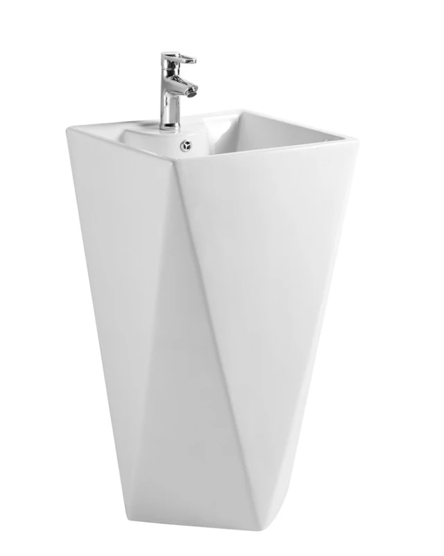 Tangdao luxury solid surface pedestal sinks hand wash floor standing mounted basin (1600075097634)