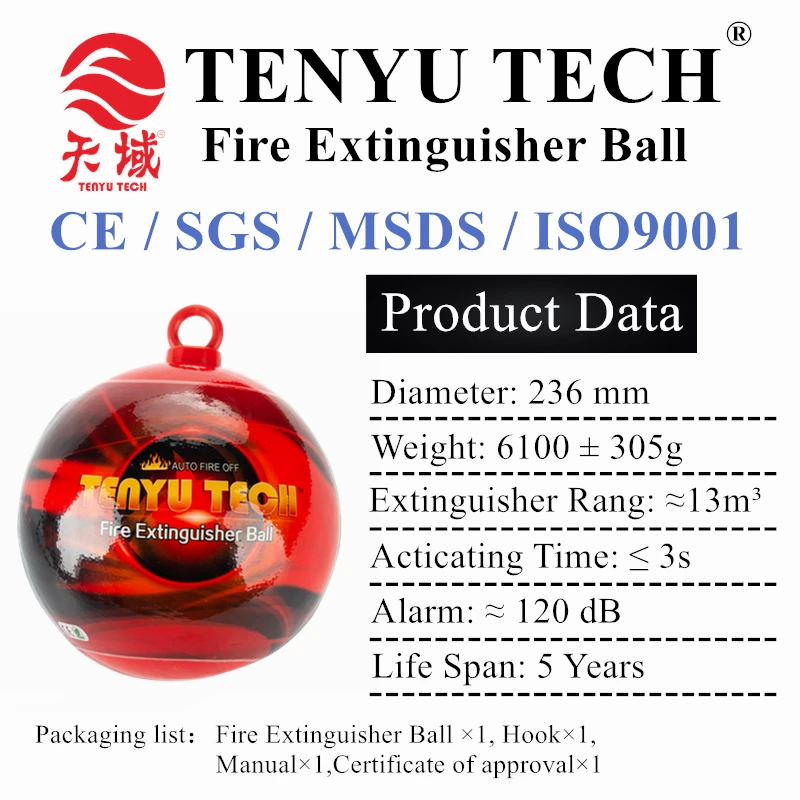 High Quality Portable Suspension Design Automatic Fireball ABC Dry Powder Fire Ball 6kg Extinguisher Ball with CE Approved