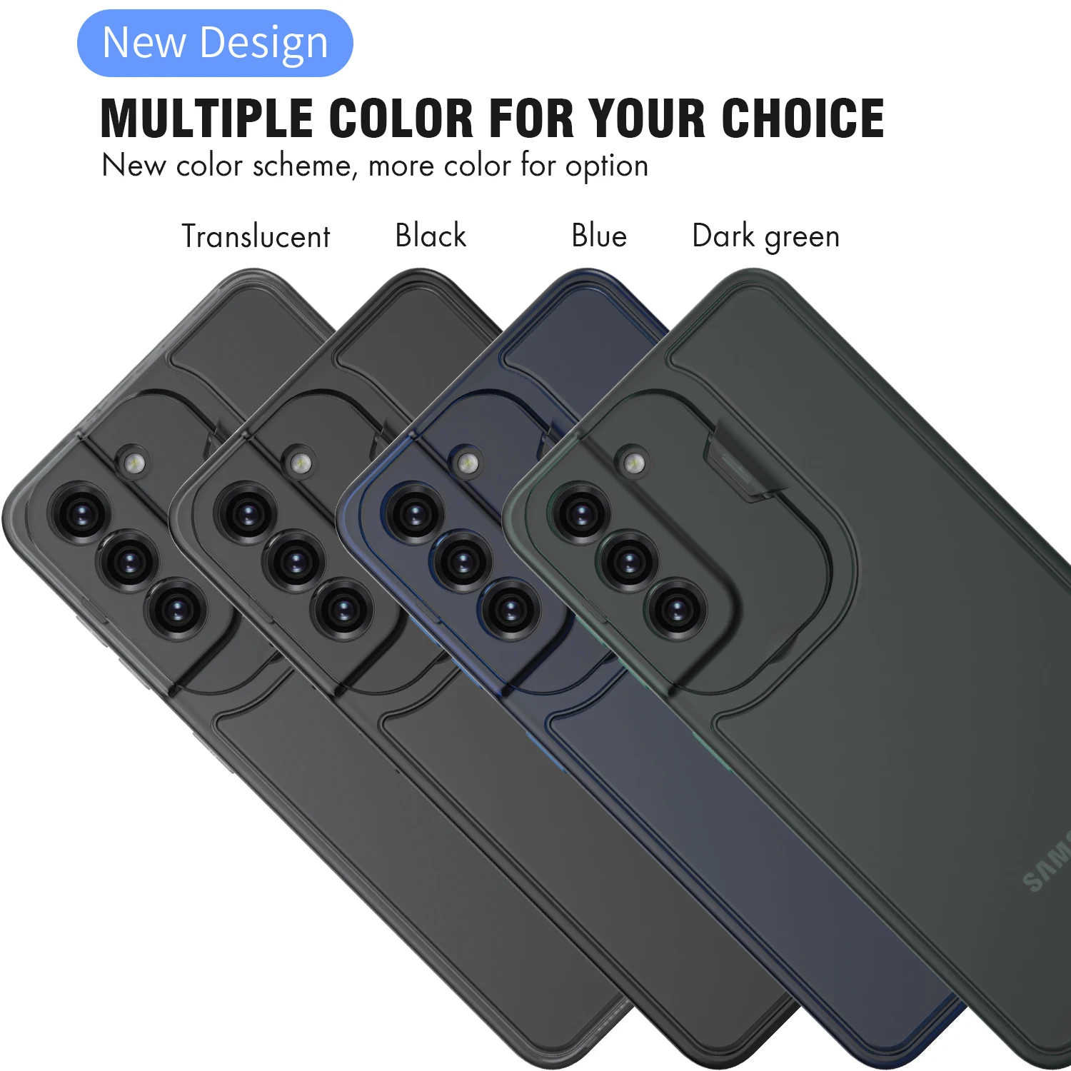 Fashion folding brackect kickstand camera protection mobile cover transparent 2 in 1 phone case for samsung galaxy s21