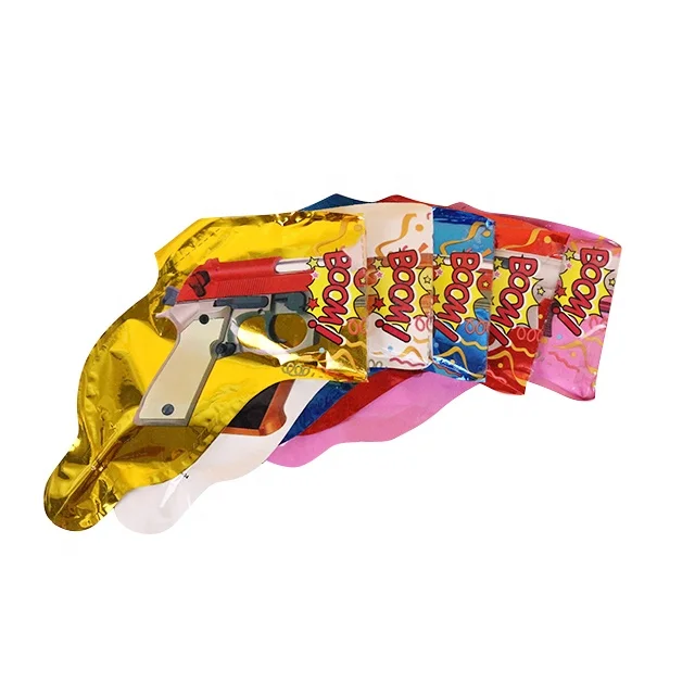 BONA Blow Inflatable Handheld Poppers Confetti Fireworks Gun Bulk New Year Wedding Party Toys Balloon