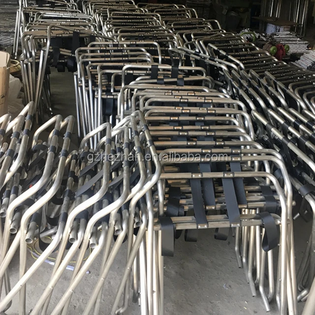
Hotel Folding Chrome Baggage Rack Stainless Steel Metal Foldable High Back Suitcase Rack For Bedroom 