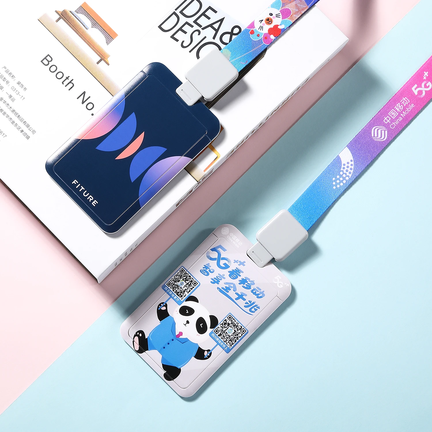 Custom Logo ABS Plastic ID Card Badge Holder for Lanyard Badge Reel