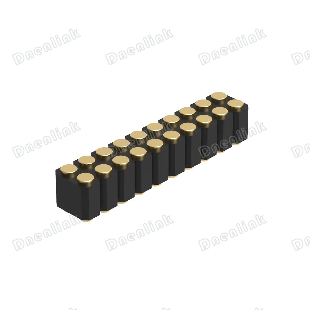 Dnenlink 2.54mm pitch Single Row H2.5mm Concave contact Straight Female Header SMT type PogoPin header