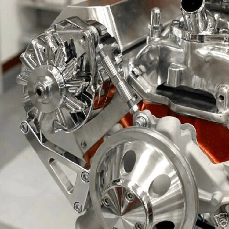 For Chevy SBC 350 Long Water Pump Lwp Aluminum Alternator Bracket Kit Brushed Surface Oxidation