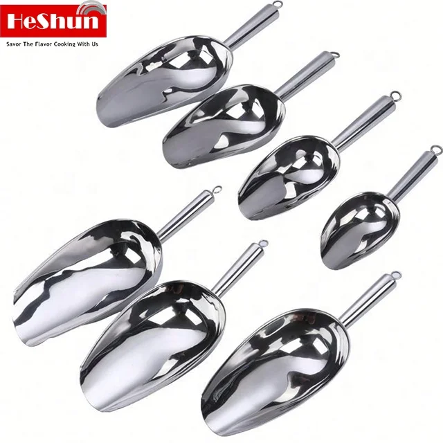 Wholesale Multipurpose Bar Tool Mirror Finishing Stainless Steel Food Shovel Utility Scoop Ice Cube Scoop Ice Shovel