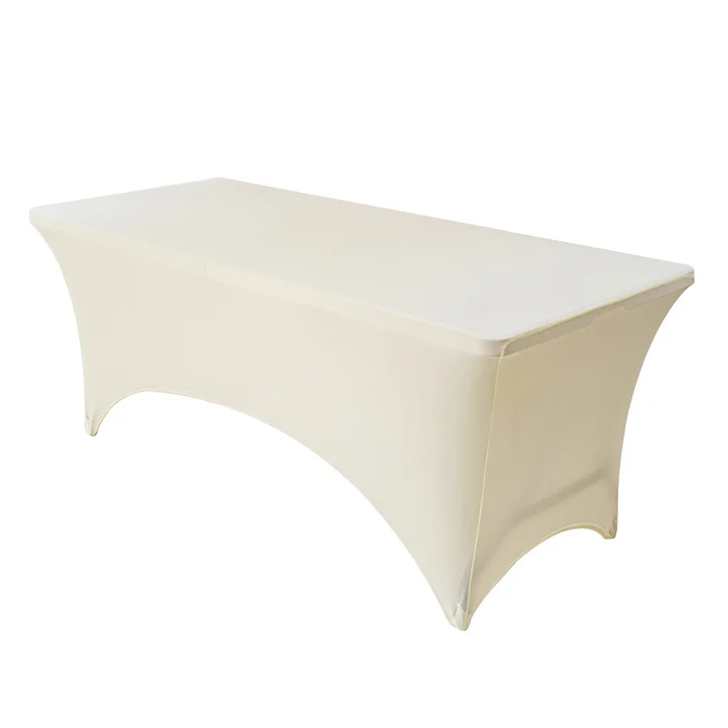 Hot Sale Customizable Universal Fit Stretch Table Cloth Wedding Party Patio Table Covers Event Stretchable