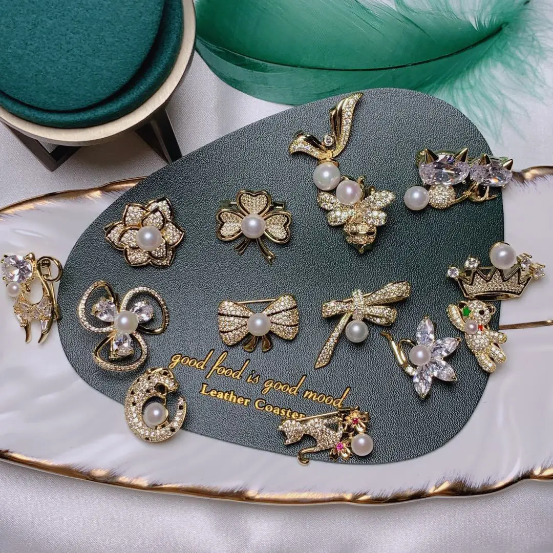 anime wholesale flower high quality logo top gold plant brooches small brooch