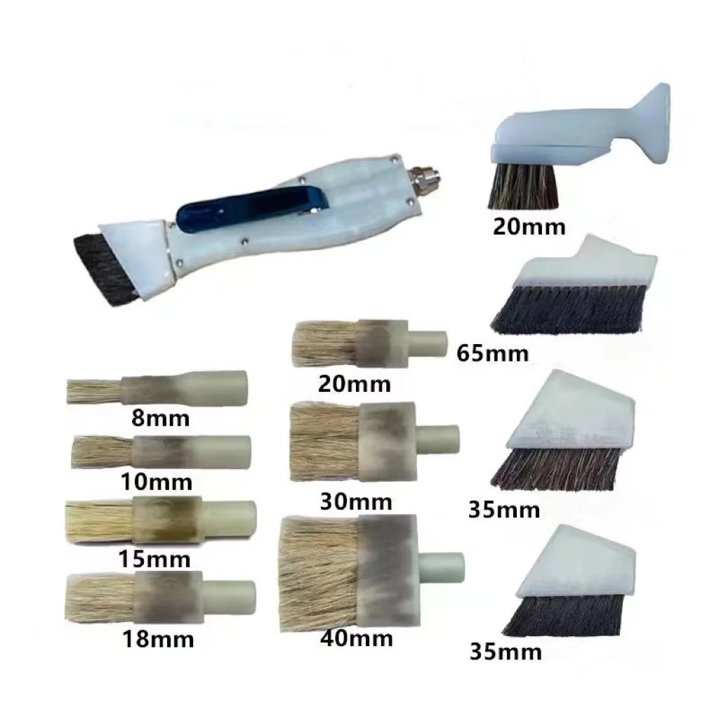 Pig Hair Shoe Brush with Plastic Handle and Rubber Head Horseshoe Design for Paint Machine Features Unique Machine Brush Head