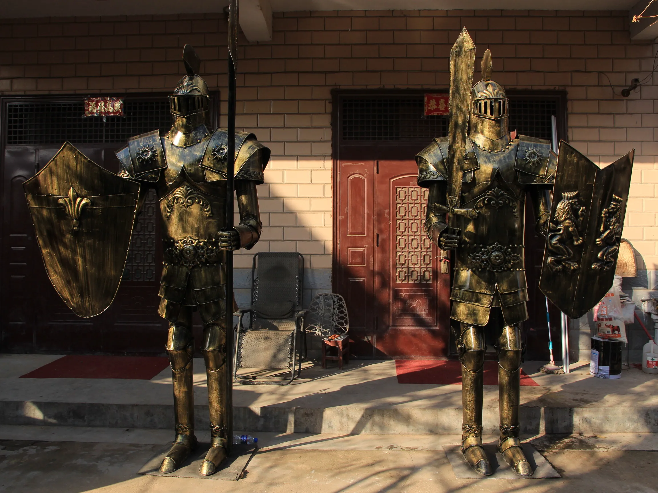 Knight Armour Statues Roman  Medieval Knight Armor Knights Roman Style Horse Bronze Sculpture