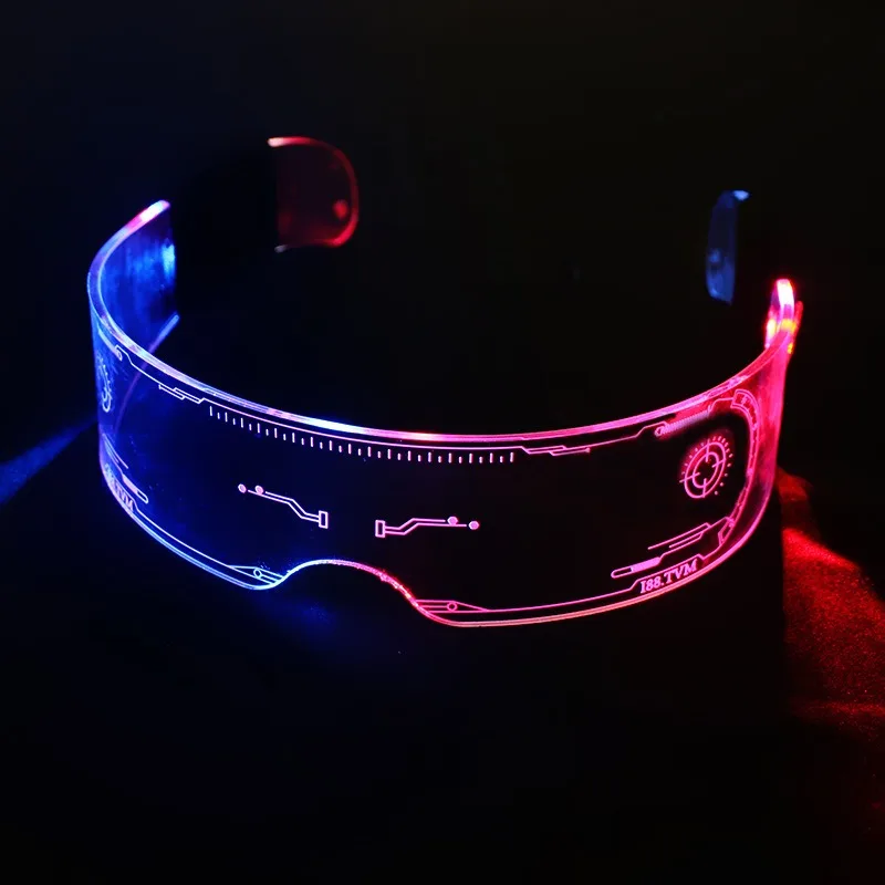 7 Color Changing LED Luminous Party Glasses Cool Night Vision Acrylic Eye Protection Favors for Halloween & Christmas Riding