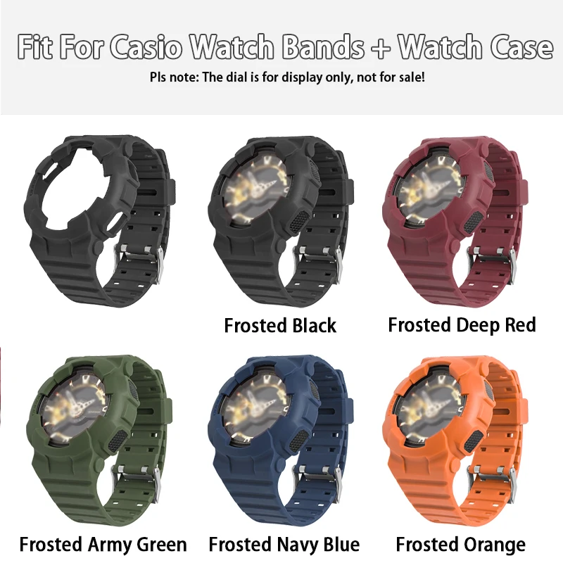 Custom Logo TPU Rubber Belts Shockproof Replacement Watch Strap Case for Casio GA110 100 120 Watch Bands