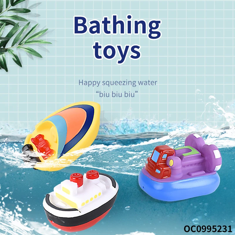 Детские игрушки Монтессори Горячие силиконовые животные и плавающие лодки распылитель воды Резиновые Игрушки для ванны детей игры в воду