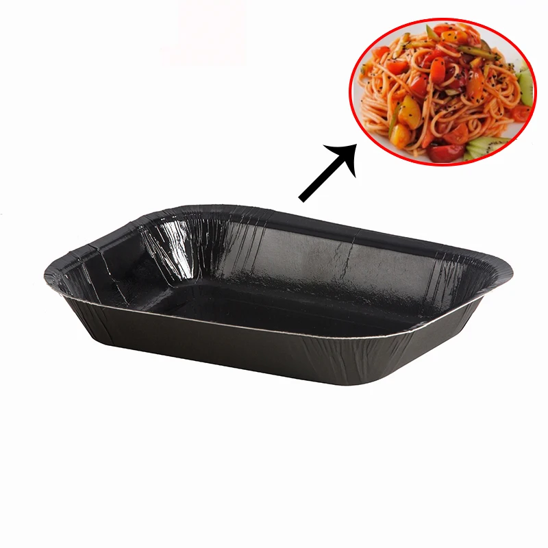 PET paper food tray can used in oven and microwave