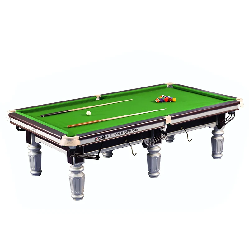 Professional competition billiard table black eight gold table leg standard billiards with a full set of billiard accessories