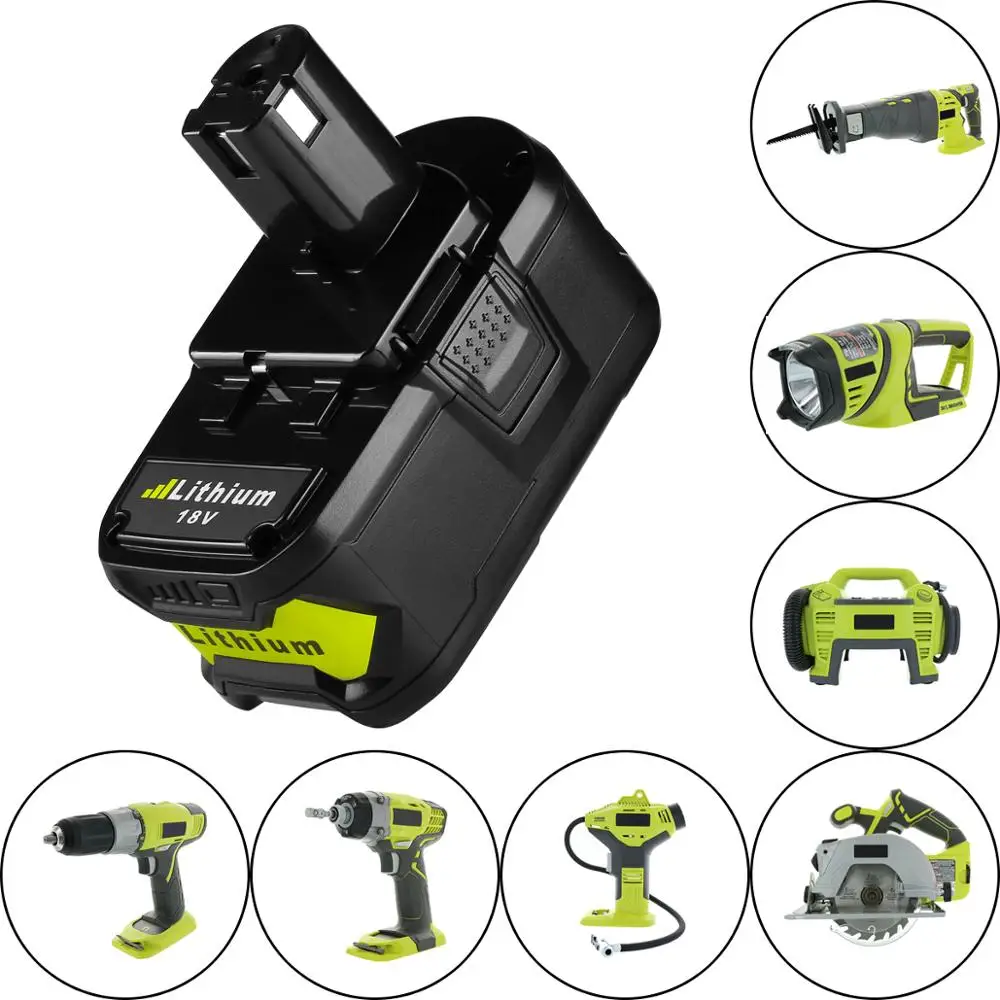 Литий-ионный перезаряжаемый аккумулятор для электроинструмента Ryobi 6000 мАч 18 в P108, беспроводной комплект для ryobi p100, преобразователь в ryobi