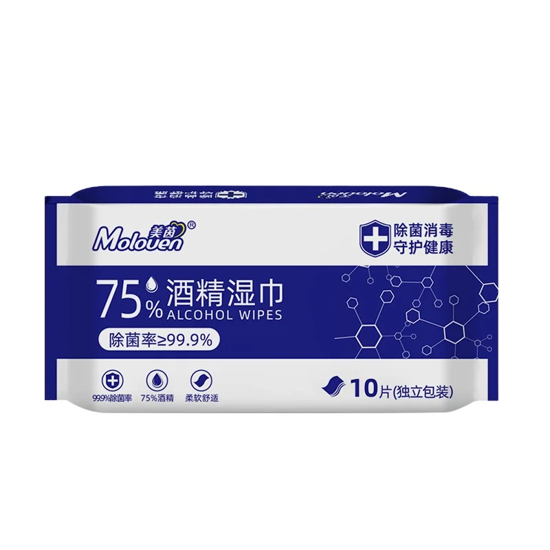 Portable Disinfection Cleaning Pad Disposable 75% Alcohol Wipes